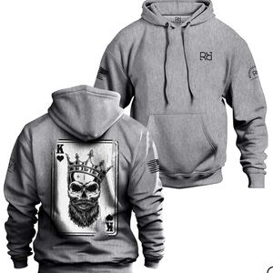 Gray Graphic King Hoodie for Men